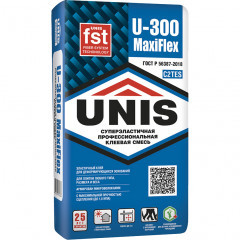 Клей Unis U-300 MaxiFlex суперэластичный плиточный 5 кг