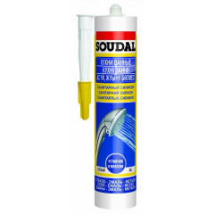 Силикон санитарный (серый) SOUDAL 104495 0,28л