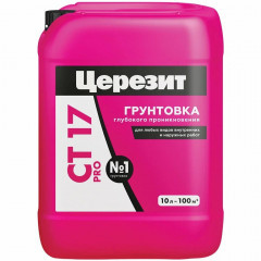 Грунтовка глубокого проникновения Ceresit CT 17 Pro 10 л